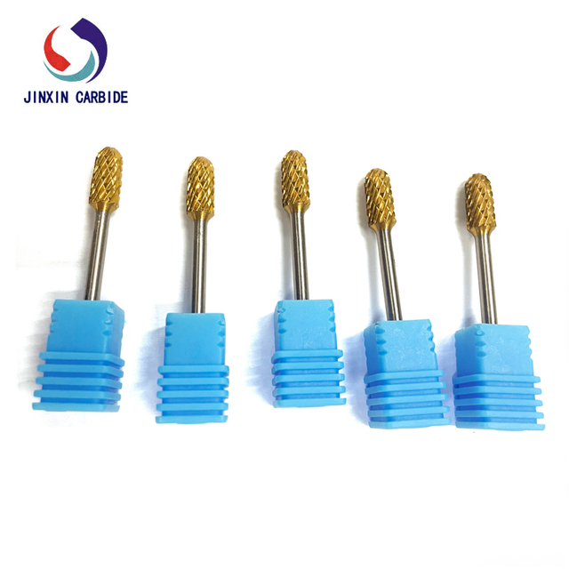 Fraises rotatives en carbure de tungstène de 6 mm avec revêtement Goldern