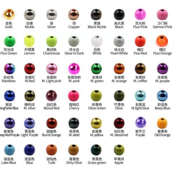 couleurs de perles de tungstène